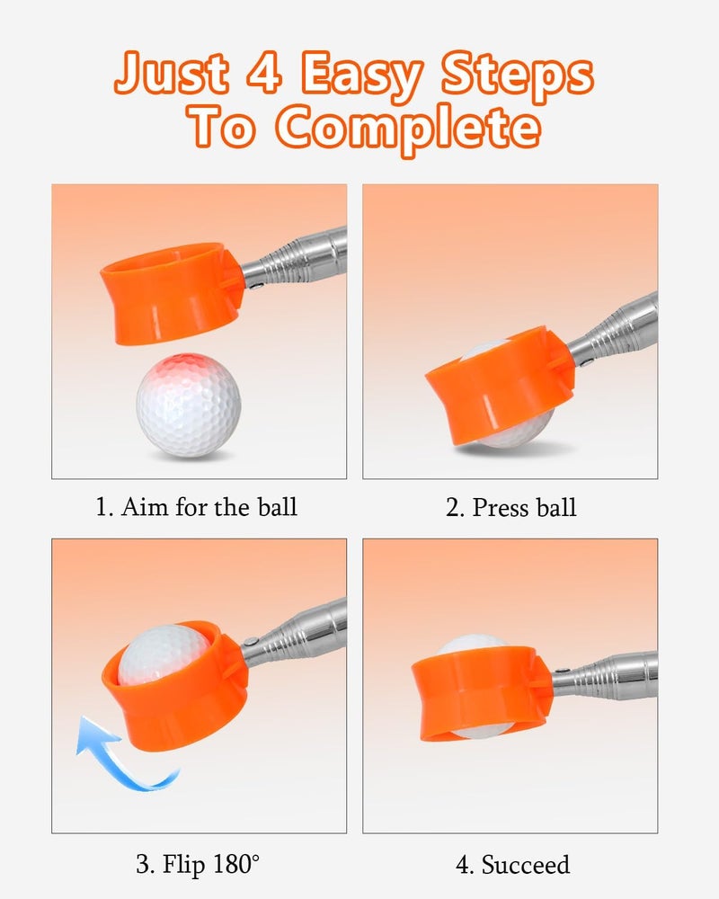 MistyBrew Telescopic Golf Ball Retriever (9/12ft) | Picker Upper Tool | Premium Stainless Steel & Double-Sided Head - Image 4
